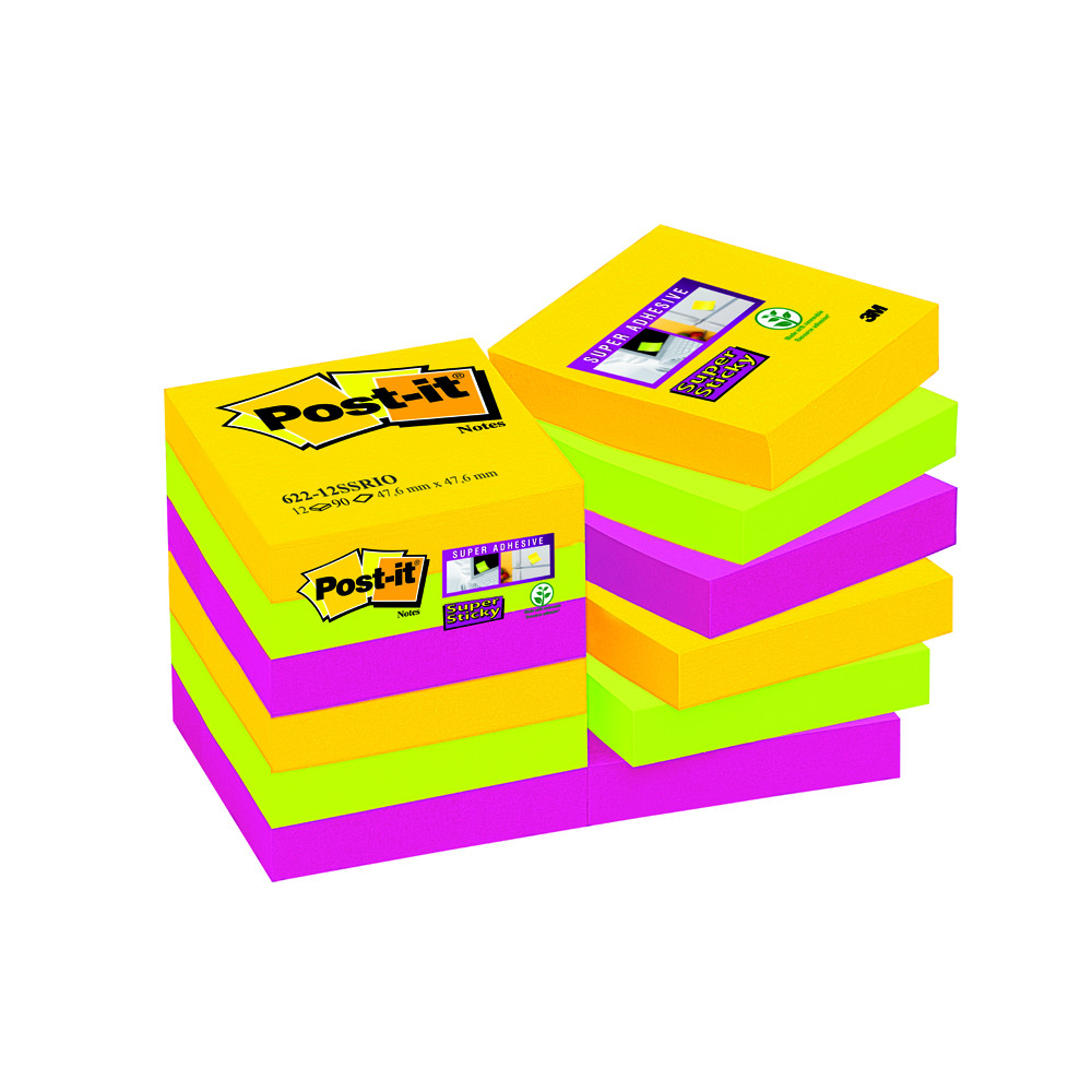 POST-IT S.STICKY 47,6X47,6 MM 90FF CARNIVAL (CF.12PZ)