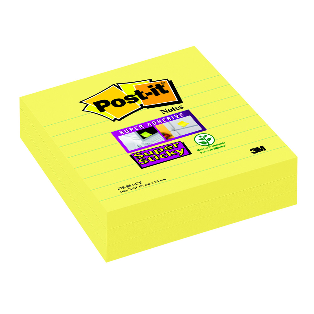 POST-IT S.STICKY 101X101MM RIGHE 70FG XL (CF.3PZ)