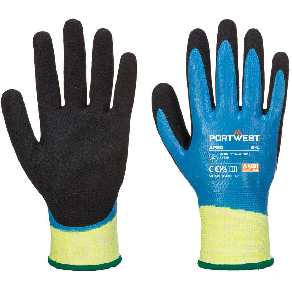 GUANTI PORTWEST ACQUA CUTPRO HPPE/NITR. 4X43D