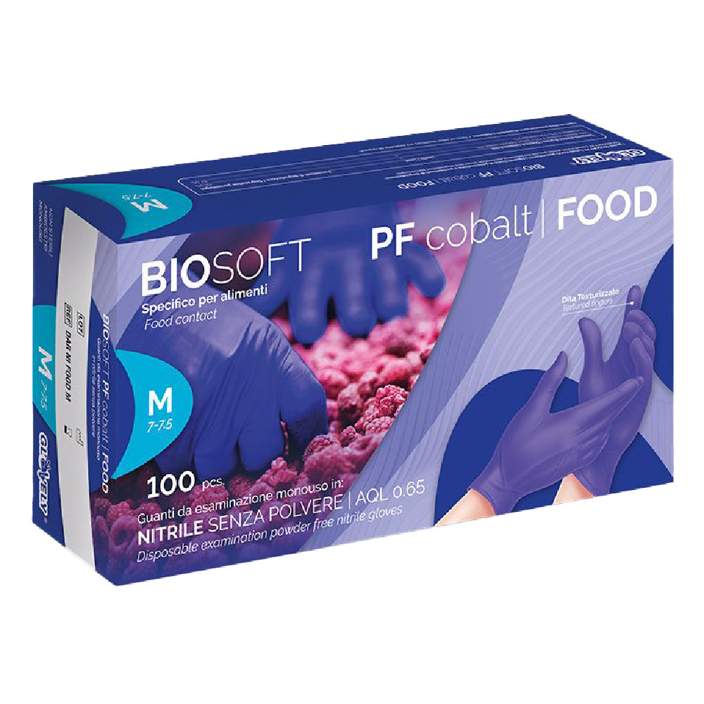 GUANTI MONOUSO RAYS BIOSOFT PF COBALT FOOD CF100PZ